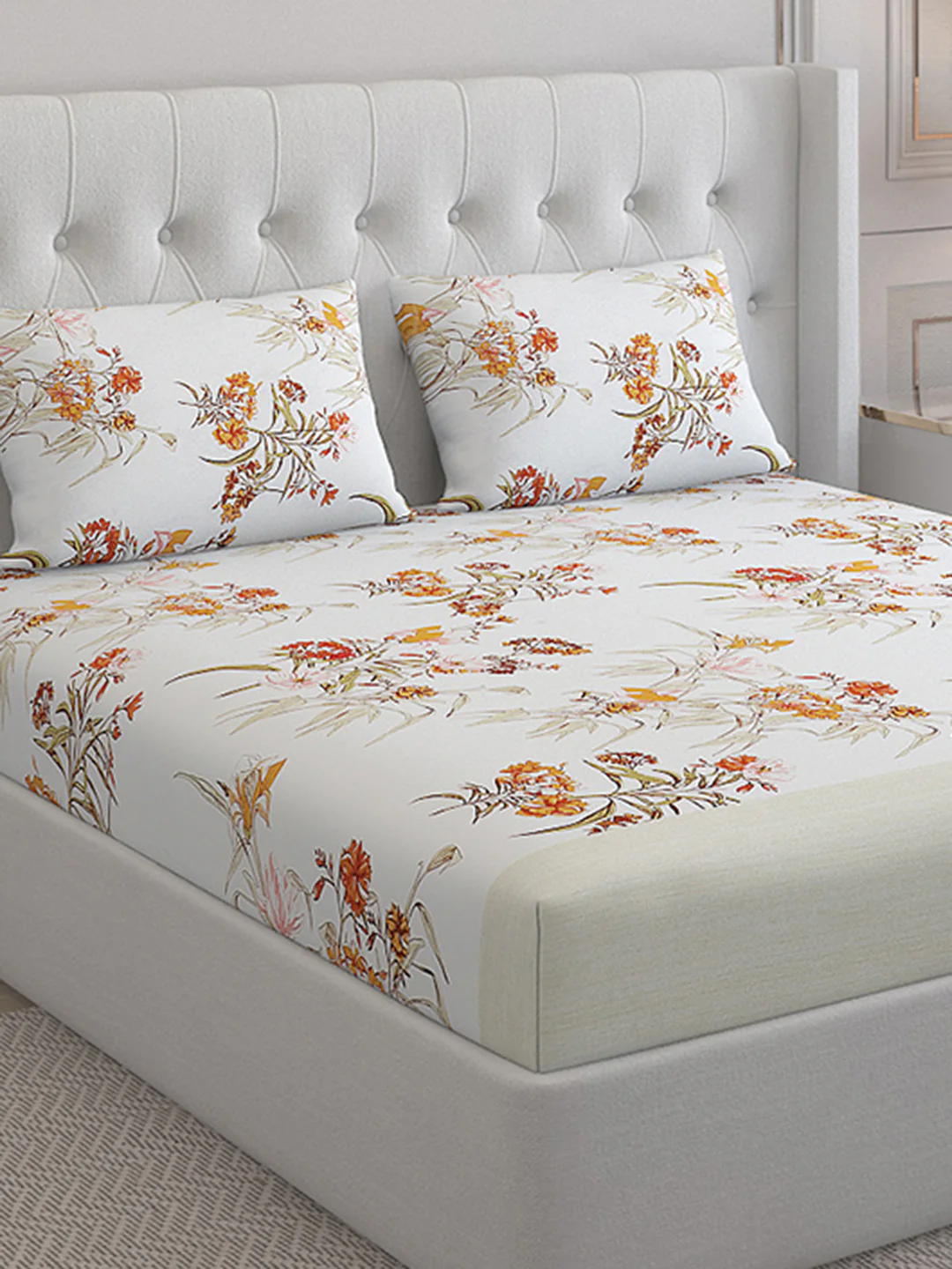 140 TC Cotton Double Bed Bedsheet with 2 Pillow Covers - Image 5