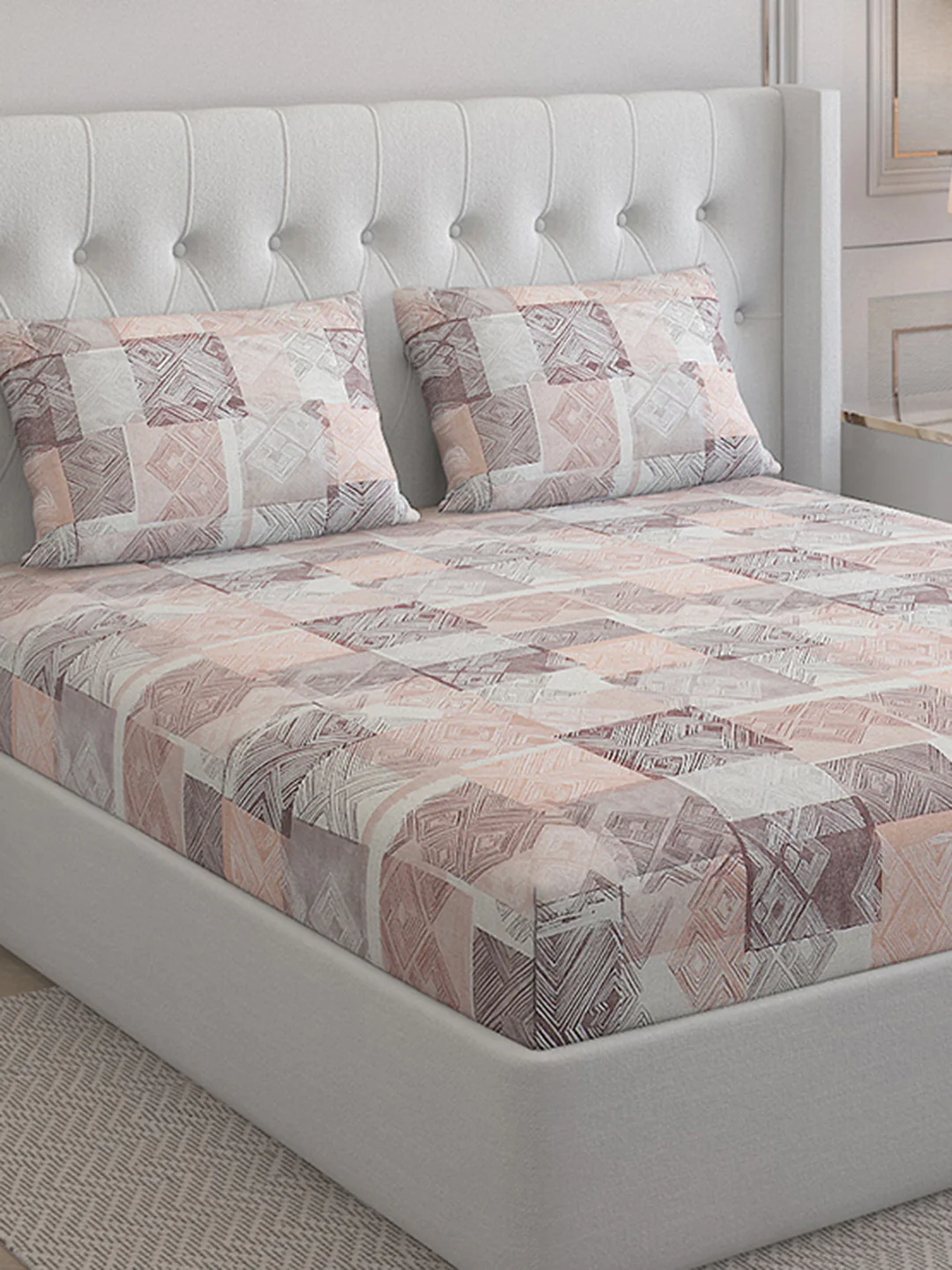 140 TC Cotton Double Bed Bedsheet with 2 Pillow Covers - Image 5