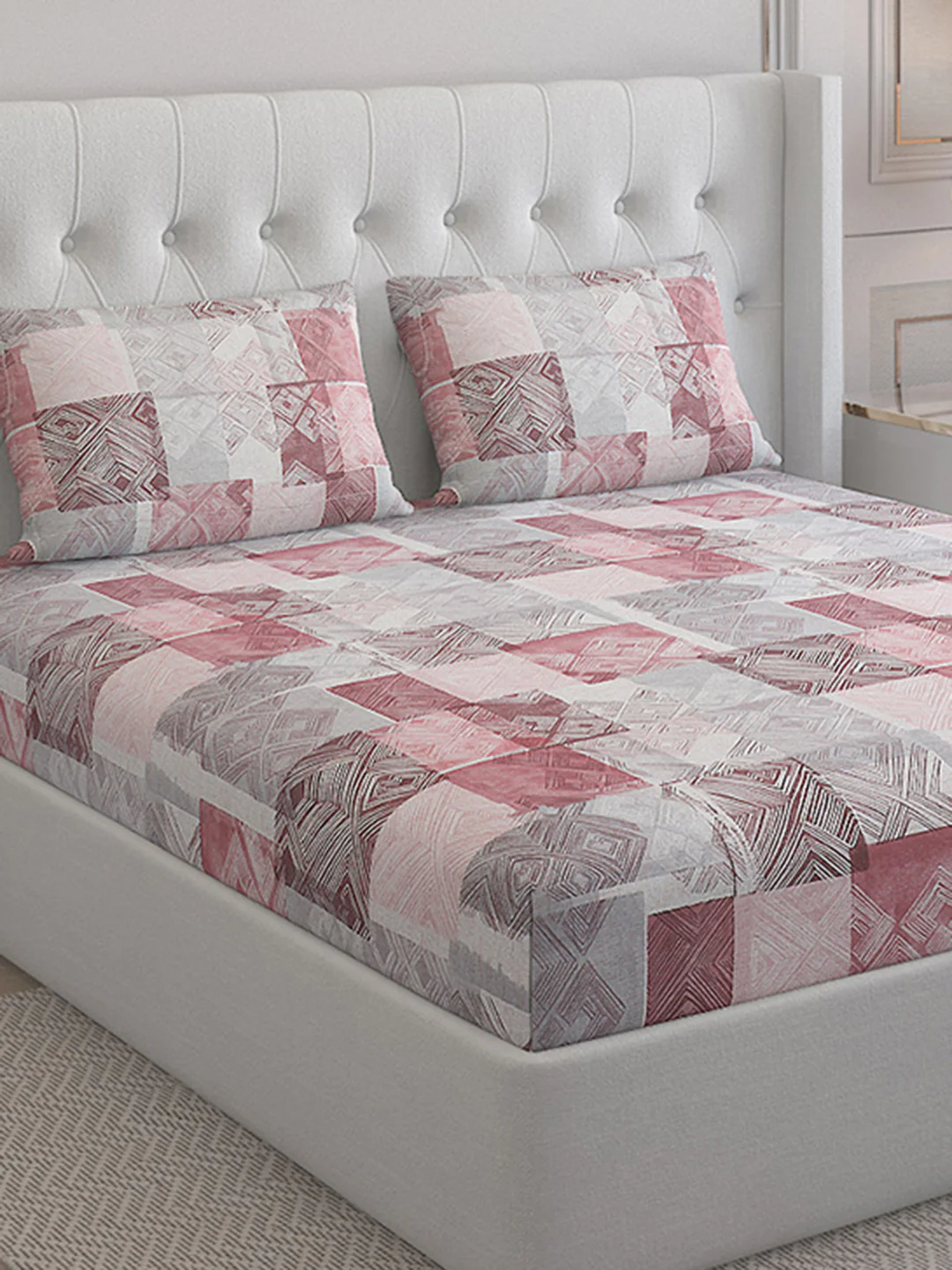 140 TC Cotton Double Bed Bedsheet with 2 Pillow Covers - Image 5