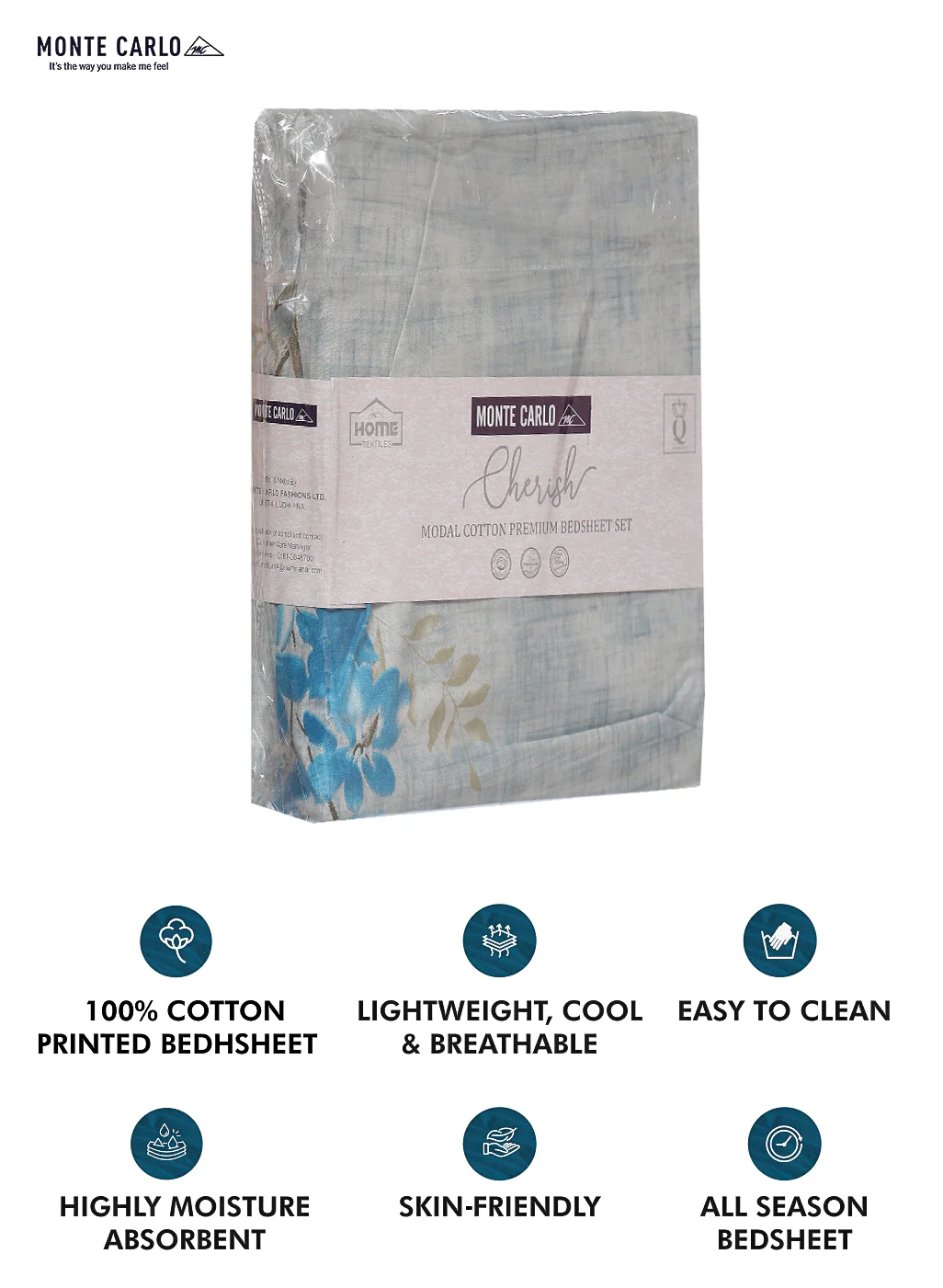 140 TC Cotton Double Bed Bedsheet with 2 Pillow Covers - Image 10