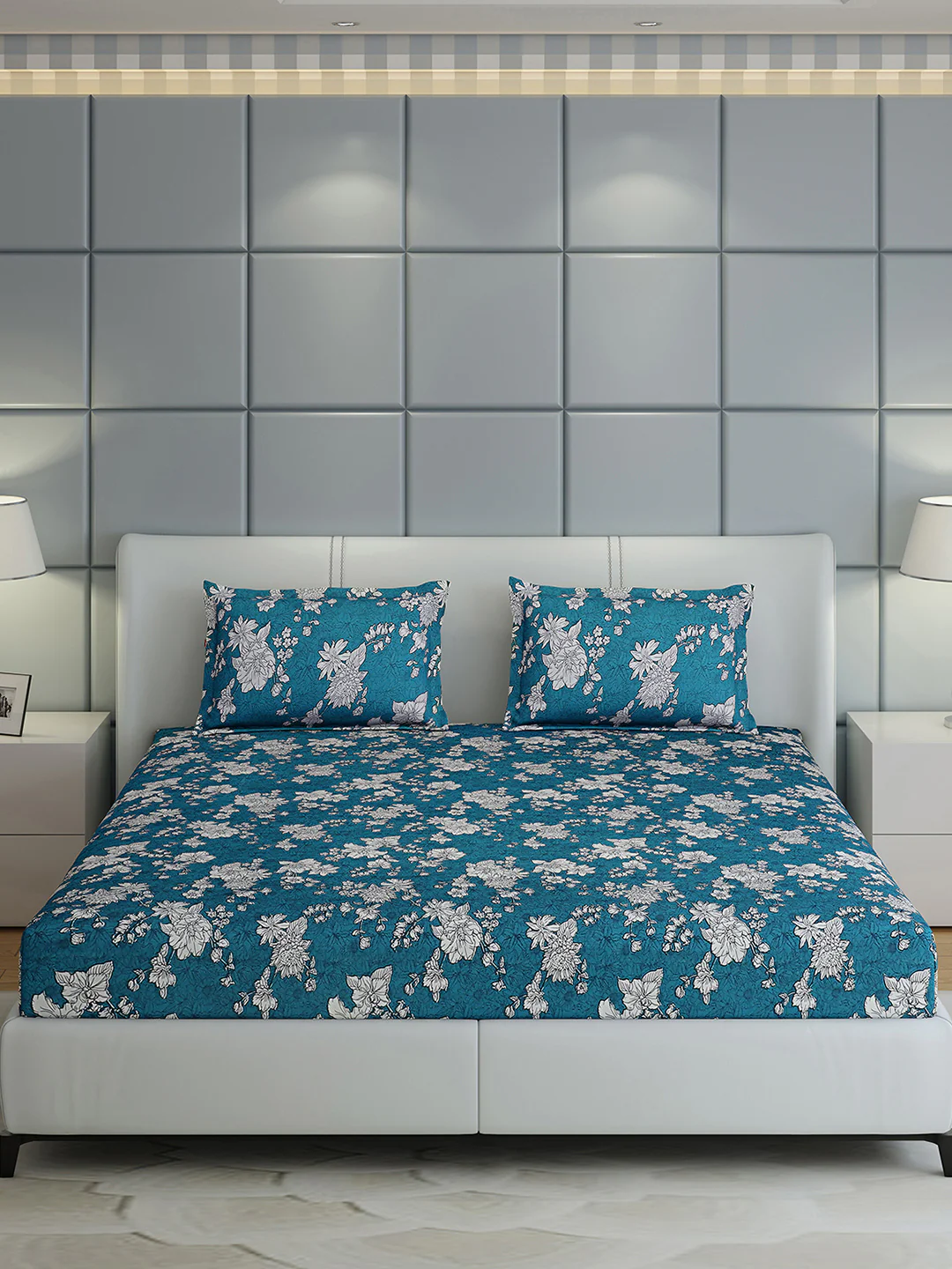 144 TC Cotton Double Bed 1 Bedsheet with 2 Pillow Covers (Fashnik) - Image 3