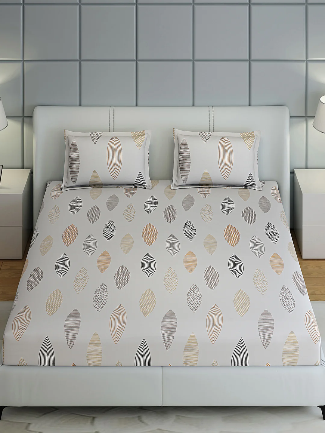 144 TC Cotton Double Bed 1 Bedsheet with 2 Pillow Covers (Fashnik) - Image 2