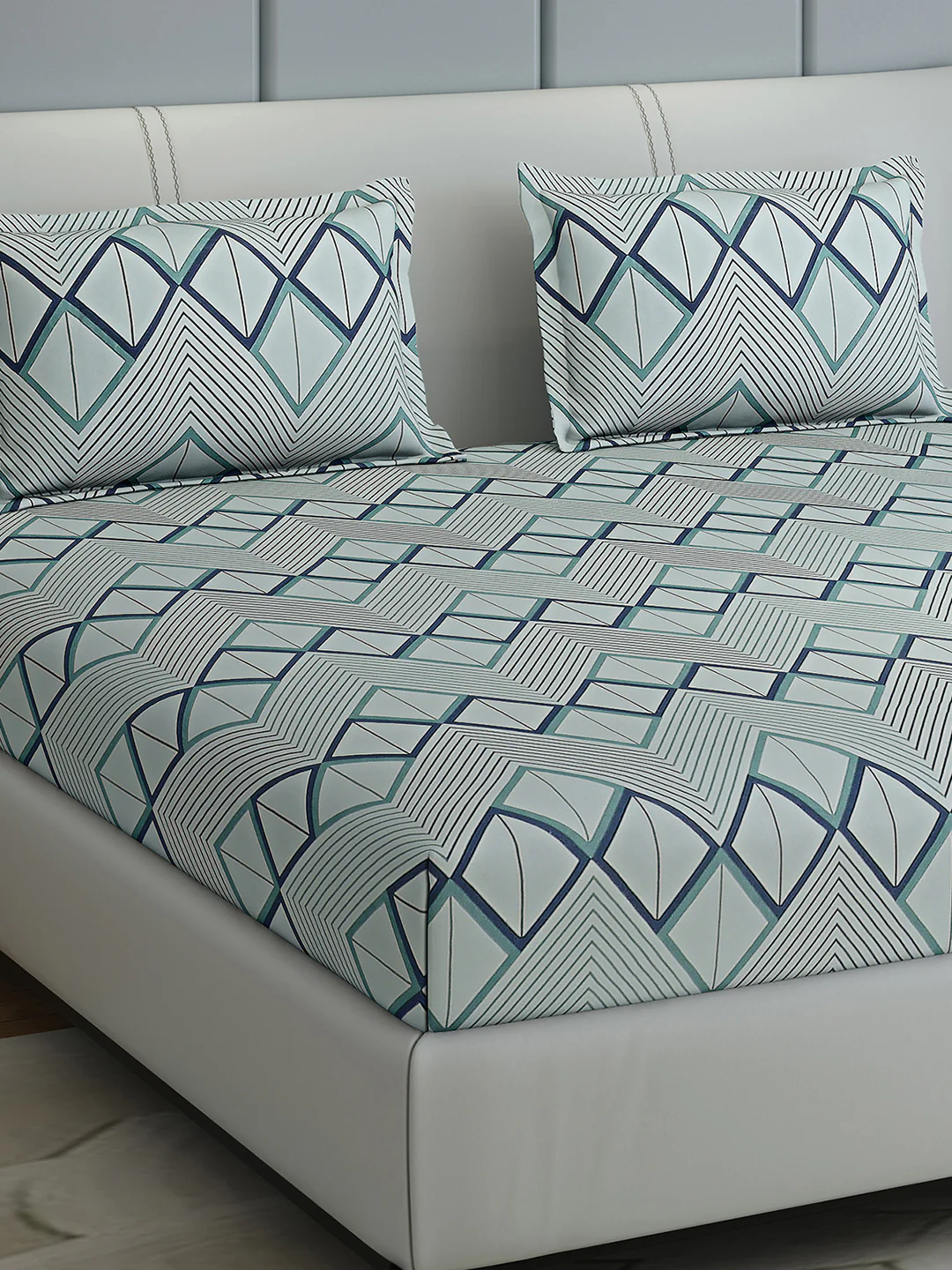144 TC Cotton Double Bed 1 Bedsheet with 2 Pillow Covers (Fashnik) - Image 4