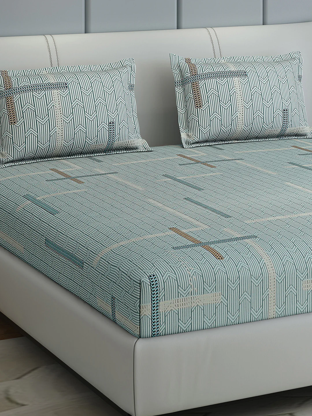 144 TC Cotton Double Bed 1 Bedsheet with 2 Pillow Covers (Fashnik) - Image 4