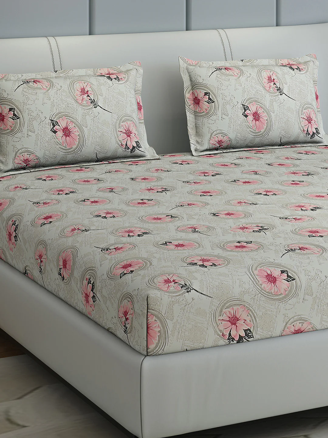 144 TC Cotton Double Bed 1 Bedsheet with 2 Pillow Covers (Fashnik) - Image 4