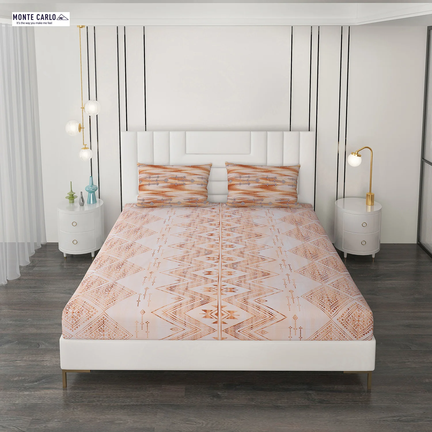144 TC Cotton Double Bedsheet with 2 Pillow Covers - Image 2