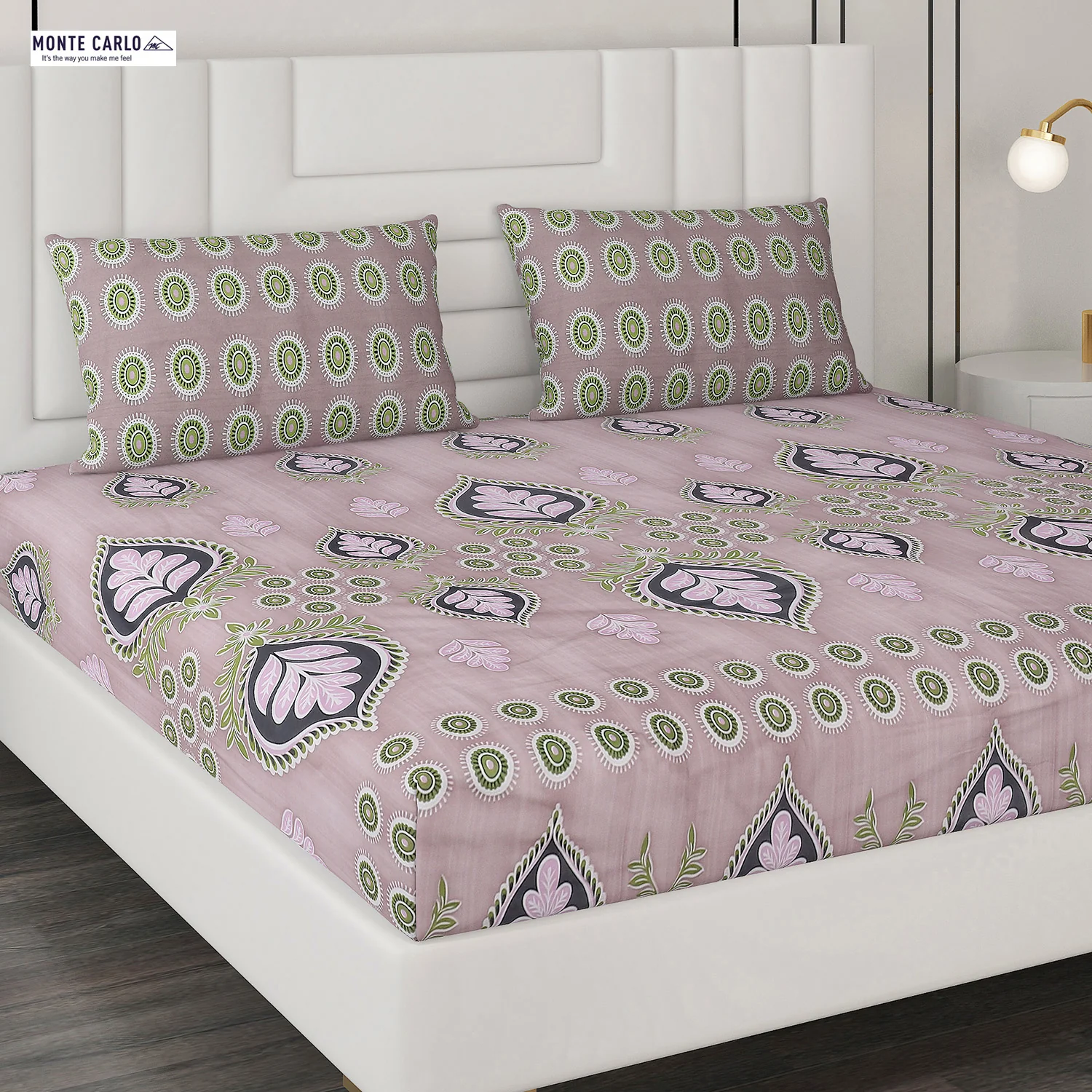 144 TC Cotton Double Bedsheet with 2 Pillow Covers - Image 4