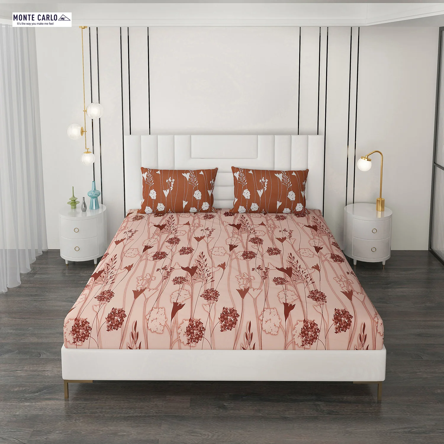 144 TC Cotton Double Bedsheet with 2 Pillow Covers - Image 2