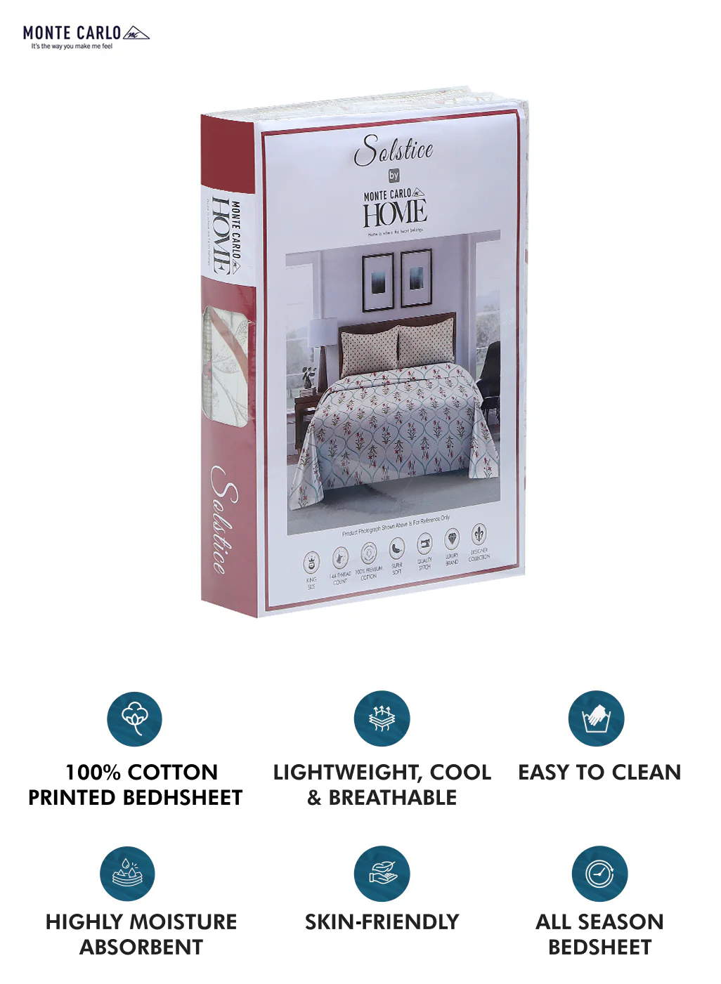 144 TC Cotton Double Bedsheet with 2 Pillow Covers - Image 9