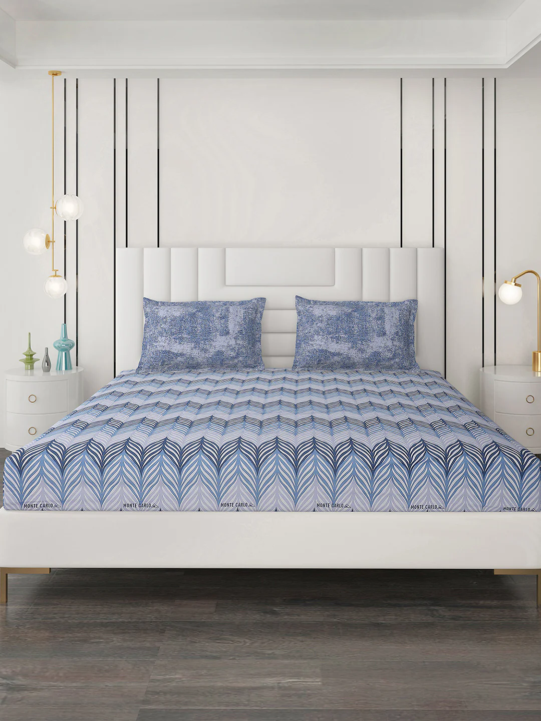 144 TC Cotton Double Bedsheet with 2 Pillow Covers - Image 3