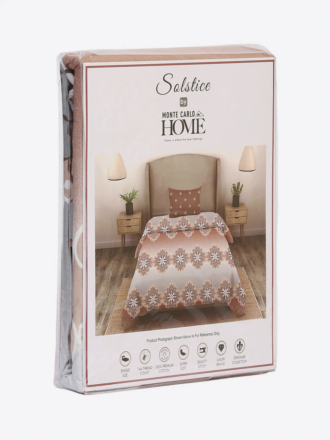 144 TC Cotton Single Bedsheet with 1 Pillow Cover (Solstice) - Image 9