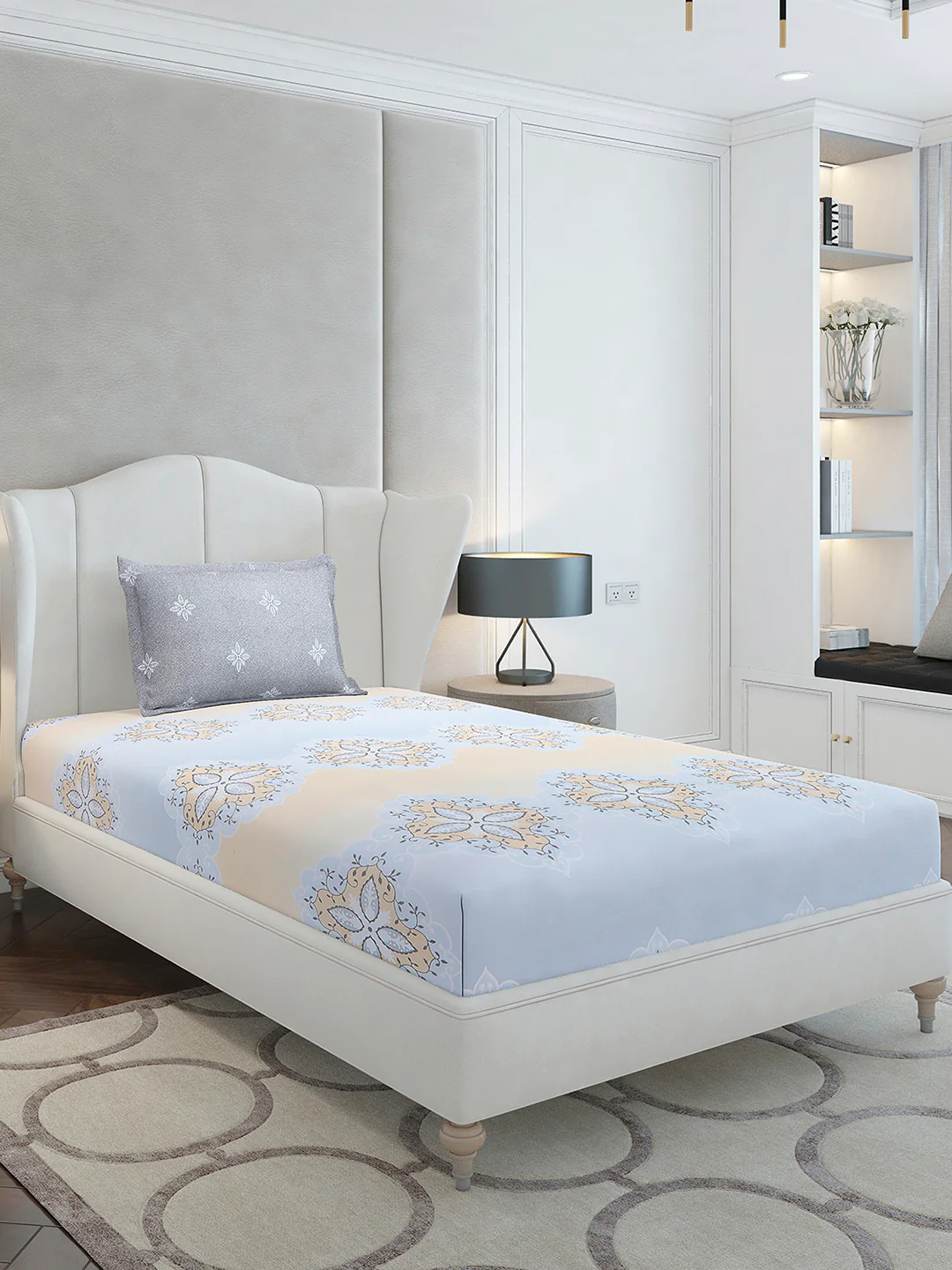 144 TC Cotton Single Bedsheet with 1 Pillow Cover (Solstice) - Image 4