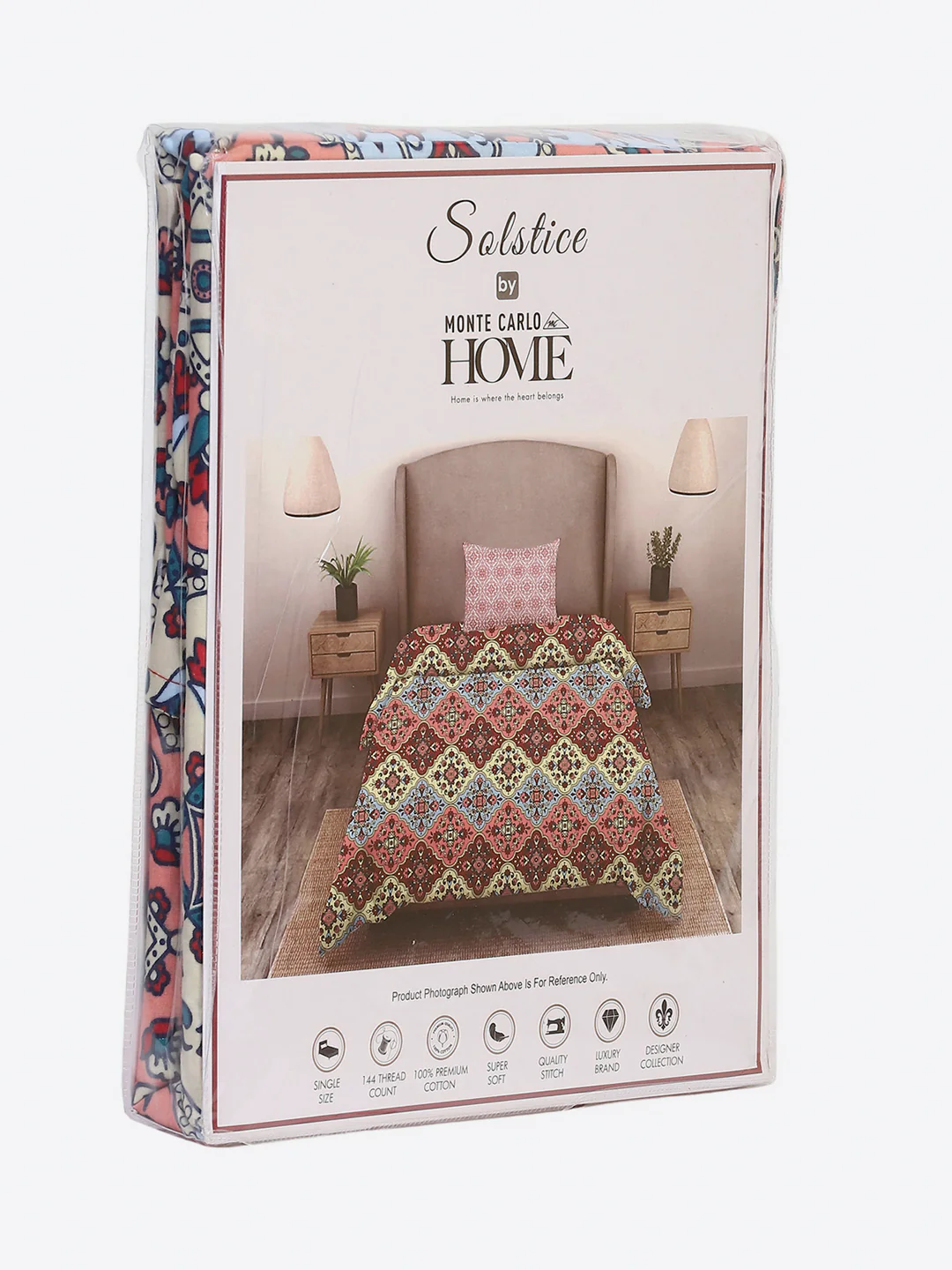 144 TC Cotton Single Bedsheet with 1 Pillow Cover (Solstice) - Image 9