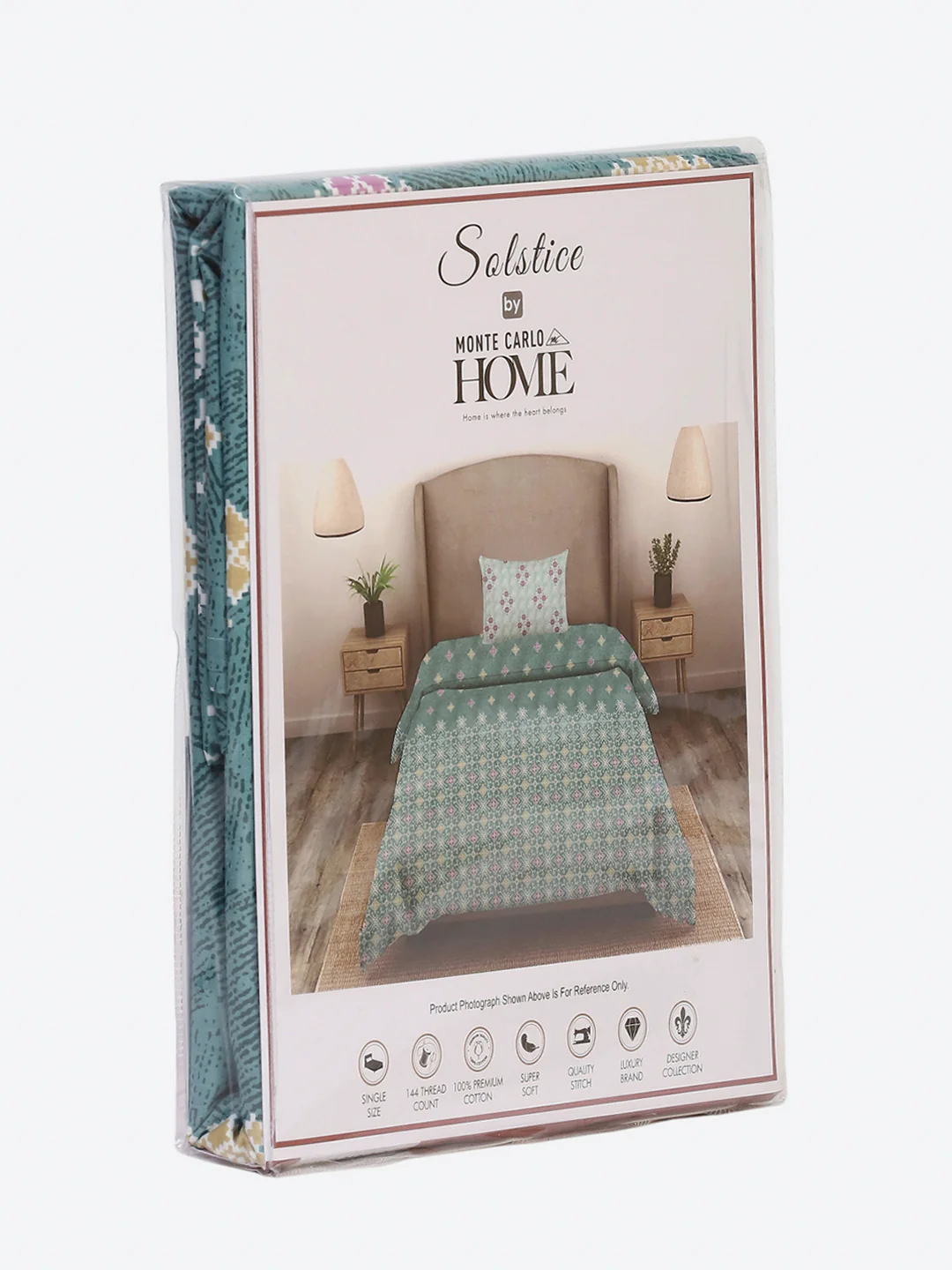 144 TC Cotton Single Bedsheet with 1 Pillow Cover (Solstice) - Image 9