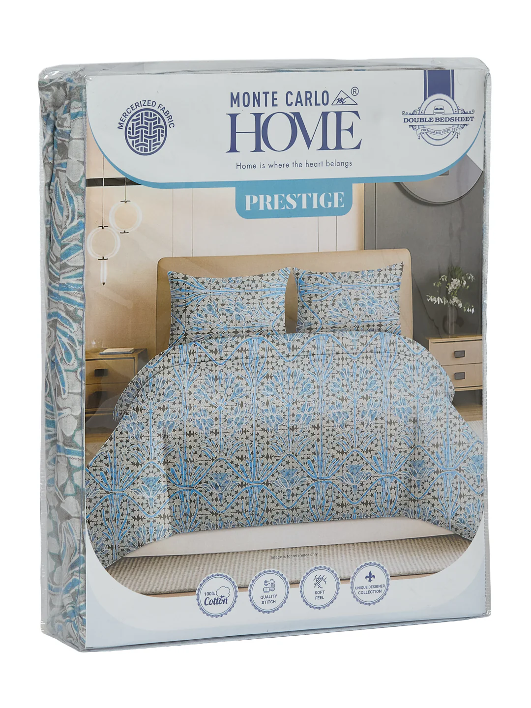 144 TC Pure Cotton Double Bed Bedsheet with 2 Pillow Covers Prestige Collection - Image 11