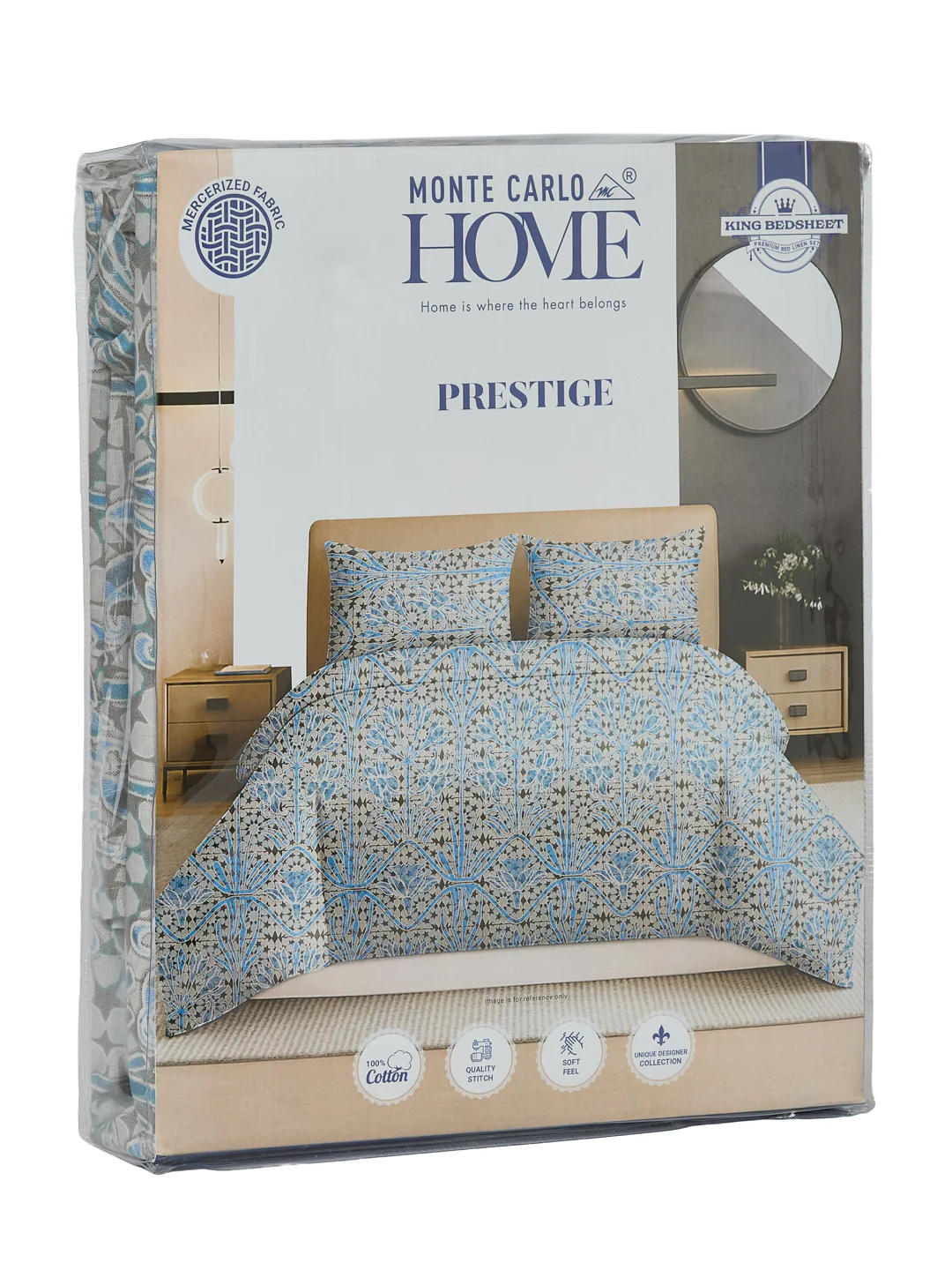 144 TC Pure Cotton King Size Bedsheet with 2 Pillow Covers Prestige Collection - Image 11