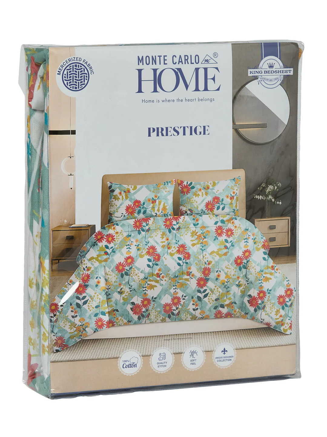 144 TC Pure Cotton King Size Bedsheet with 2 Pillow Covers Prestige Collection - Image 11