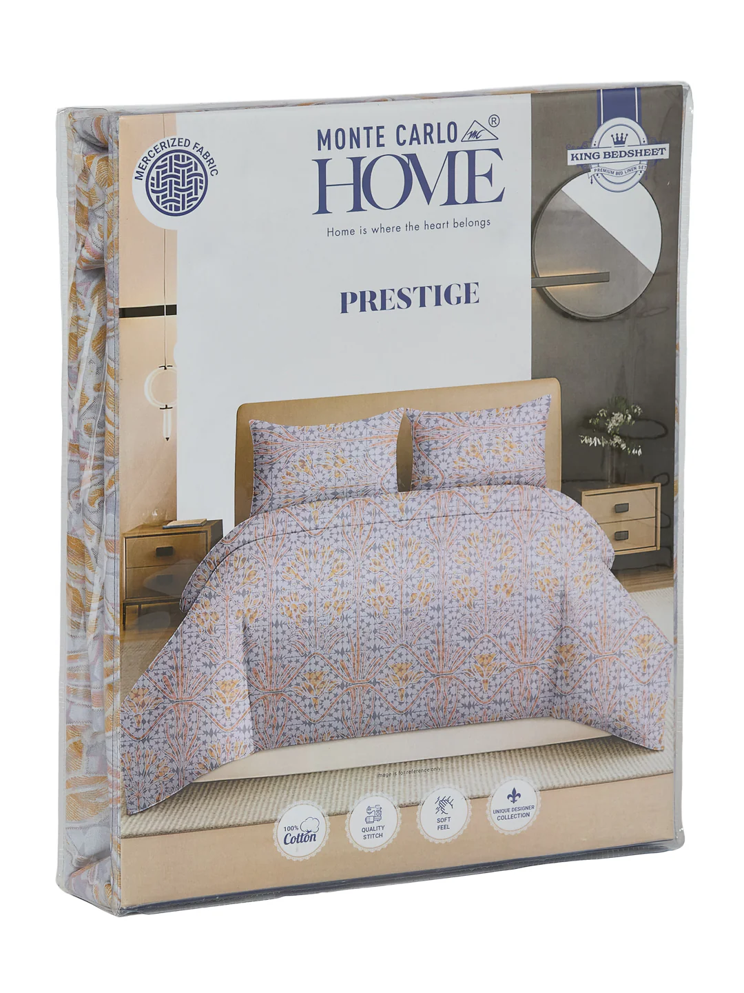 144 TC Pure Cotton King Size Bedsheet with 2 Pillow Covers Prestige Collection - Image 11