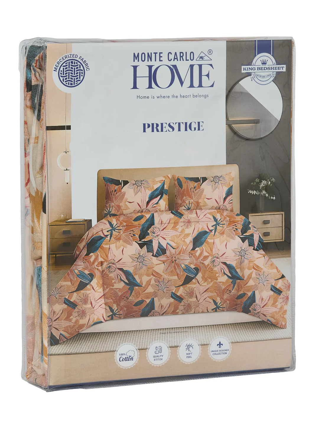 144 TC Pure Cotton King Size Bedsheet with 2 Pillow Covers Prestige Collection - Image 11
