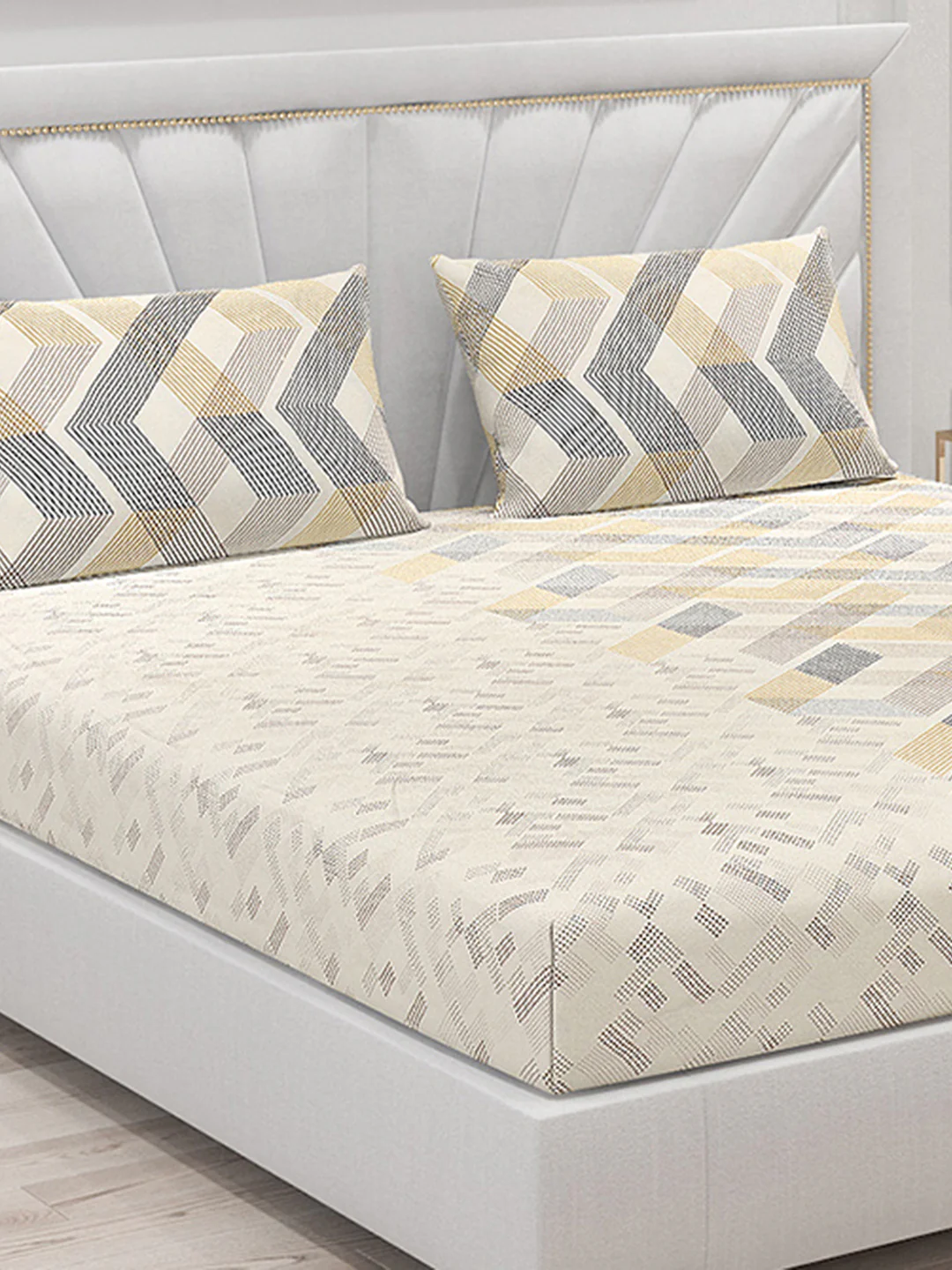 145 GSM Polyester Double Bed Bedsheet with 2 Pillow Covers - Image 5