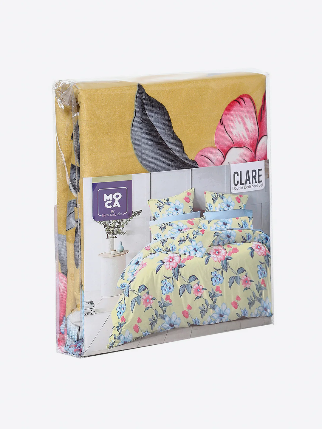 155 GSM Micro Double Bed 1 Bedsheet with 2 Pillow Cover (Clare) - Image 9