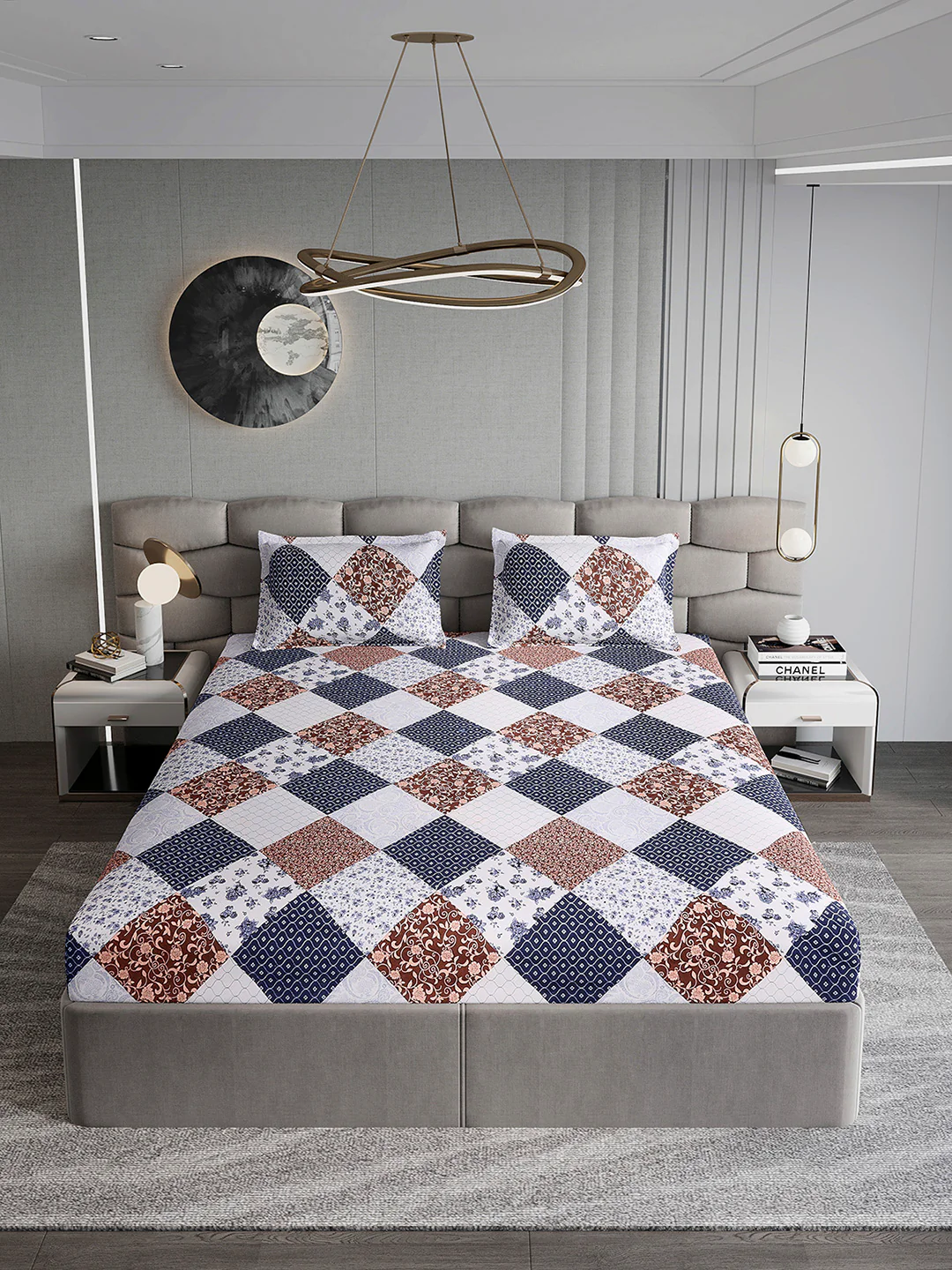 155 GSM Micro Double Bed 1 Bedsheet with 2 Pillow Cover (Clare) - Image 3