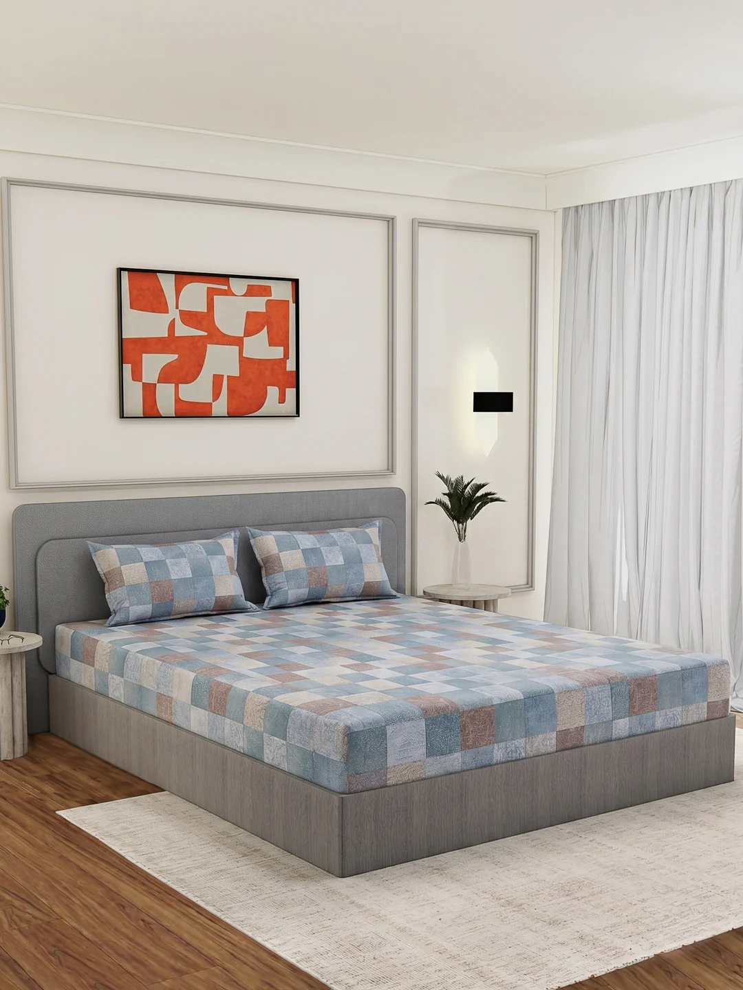 Premium 180 TC Bamboo Cotton King Size Bedsheet with 2 Pillow Covers Eco Bamboo Collection - Image 2