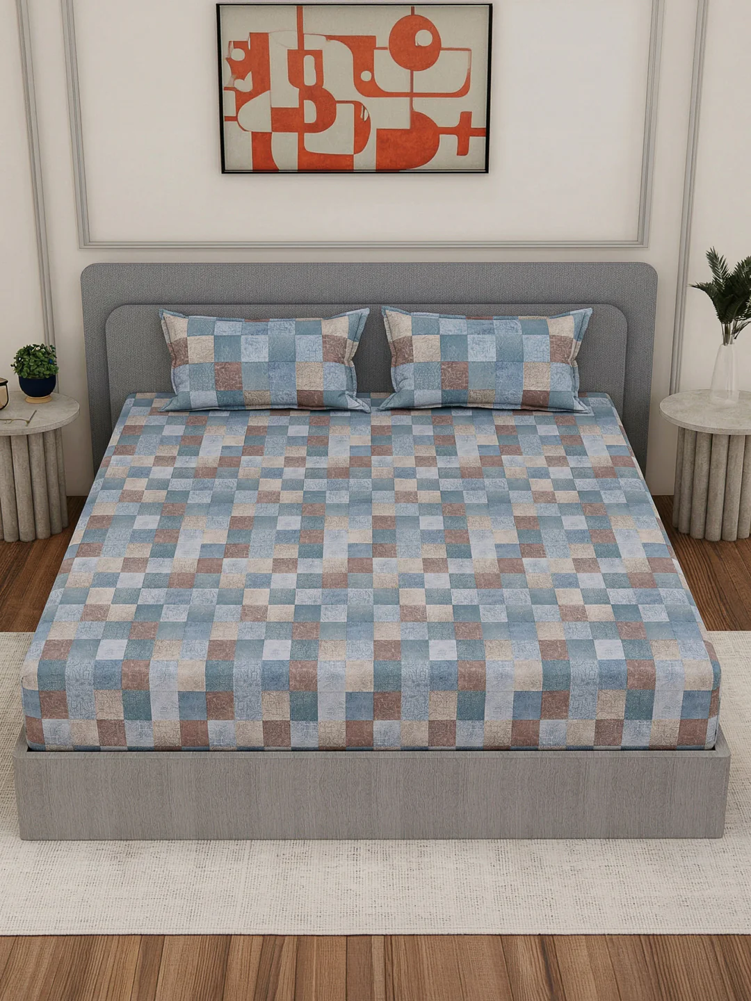 Premium 180 TC Bamboo Cotton King Size Bedsheet with 2 Pillow Covers Eco Bamboo Collection - Image 4