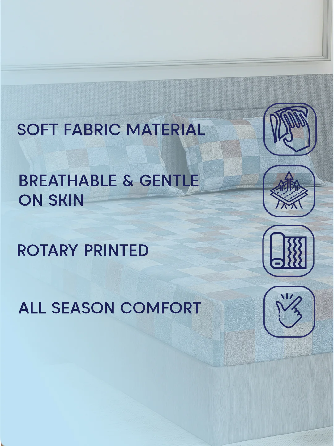 Premium 180 TC Bamboo Cotton King Size Bedsheet with 2 Pillow Covers Eco Bamboo Collection - Image 9