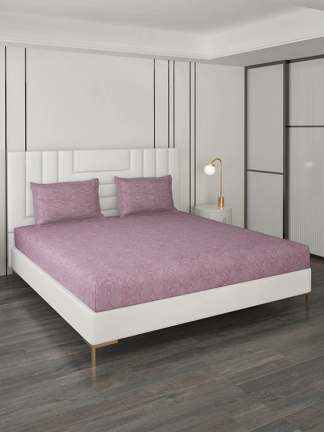 180 TC Cotton Double Bedsheet with 2 Pillow Covers - Image 2
