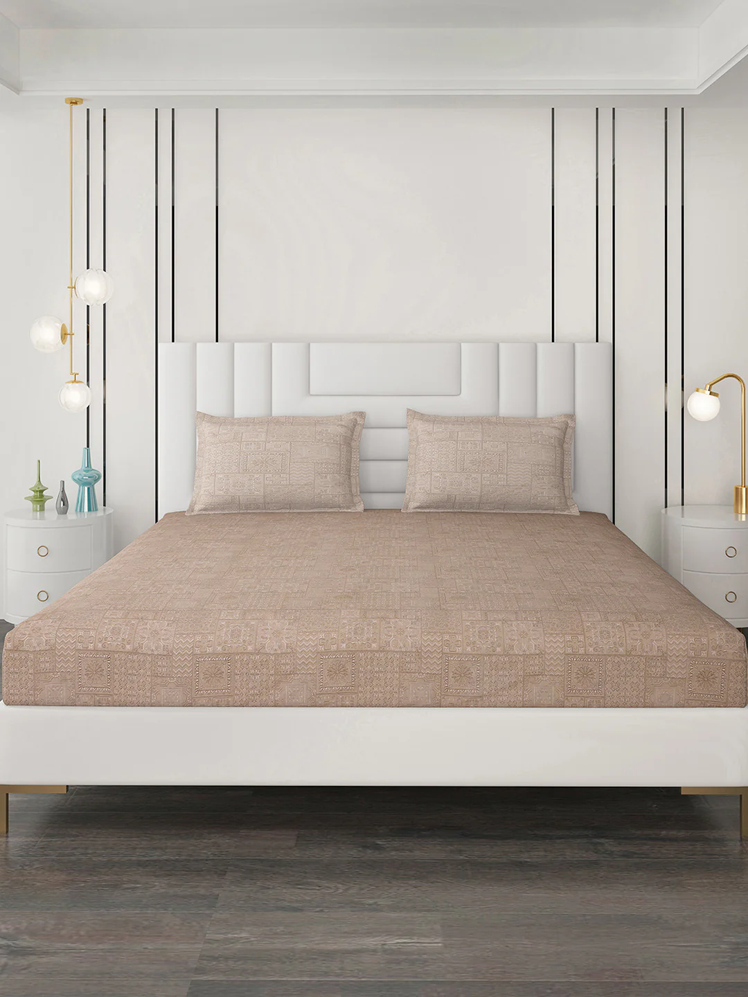 180 TC Cotton Double Bedsheet with 2 Pillow Covers - Image 3