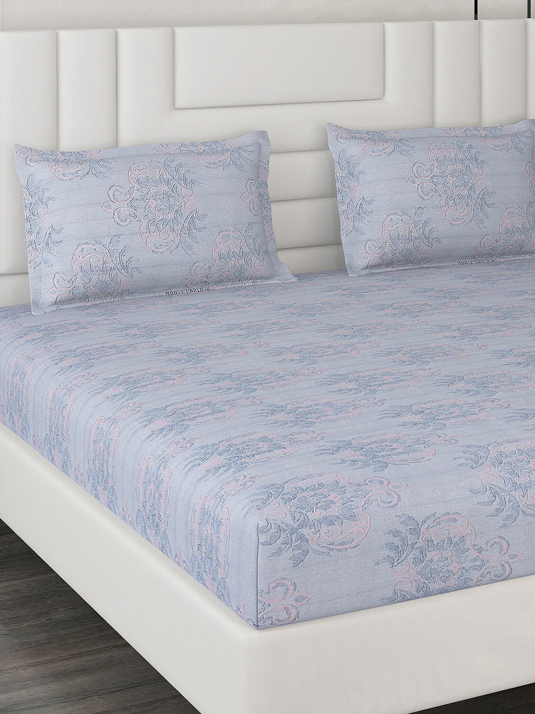 180 TC Cotton Double Bedsheet with 2 Pillow Covers - Image 2