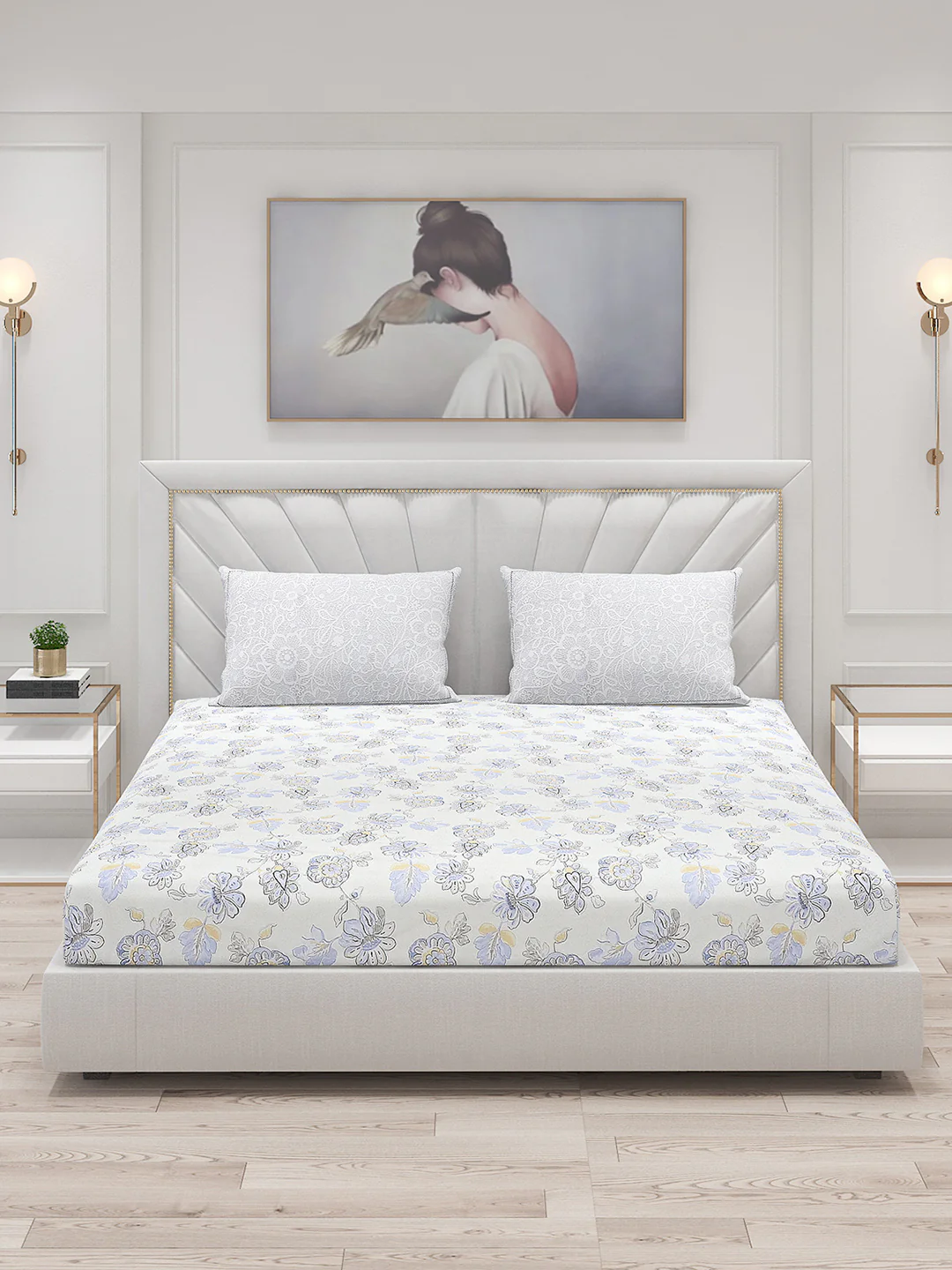 200 TC Cotton Double Bed Bedsheet with 2 Pillow Covers - Image 3