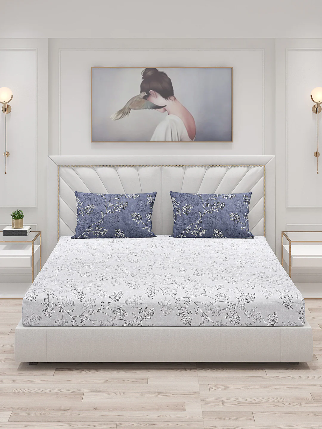 200 TC Cotton Double Bed Bedsheet with 2 Pillow Covers - Image 3