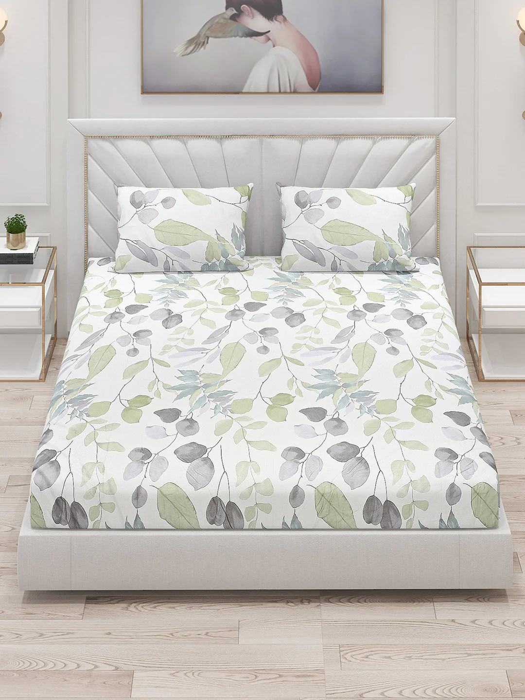 200 TC Cotton Double Bed Bedsheet with 2 Pillow Covers - Image 2