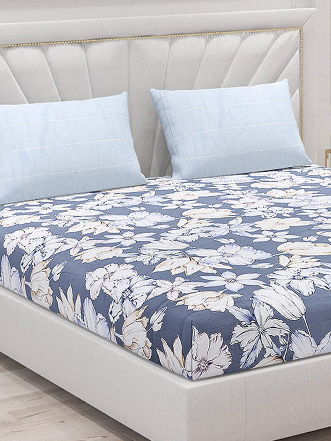 200 TC Cotton Double Bed Bedsheet with 2 Pillow Covers - Image 5