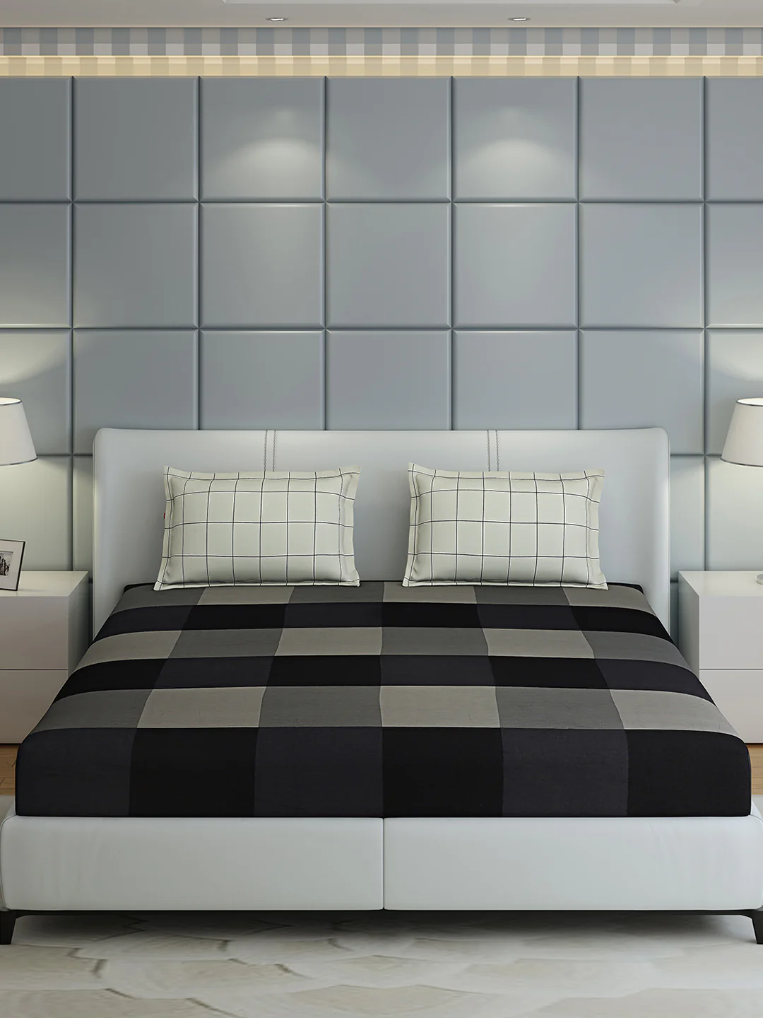 200 TC Cotton Double Bed 1 Bedsheet with 2 Pillow Covers (Ramona) - Image 3