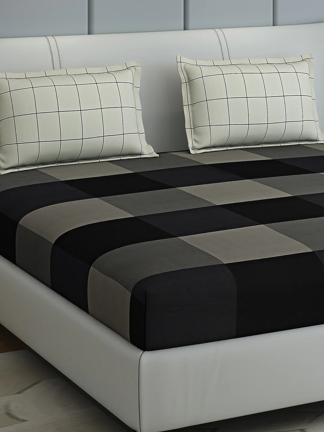200 TC Cotton Double Bed 1 Bedsheet with 2 Pillow Covers (Ramona) - Image 4