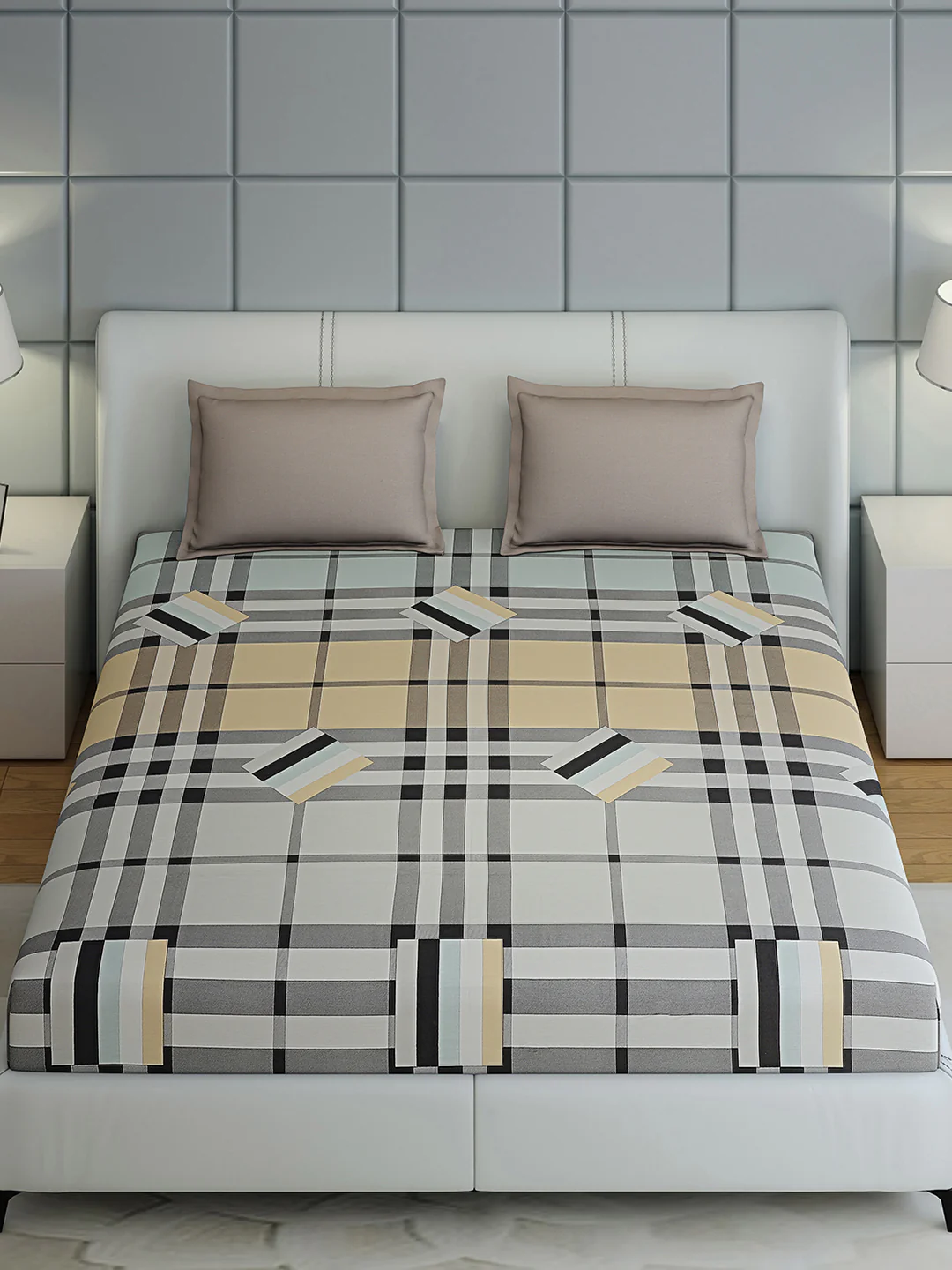 200 TC Cotton Double Bed 1 Bedsheet with 2 Pillow Covers (Ramona) - Image 3