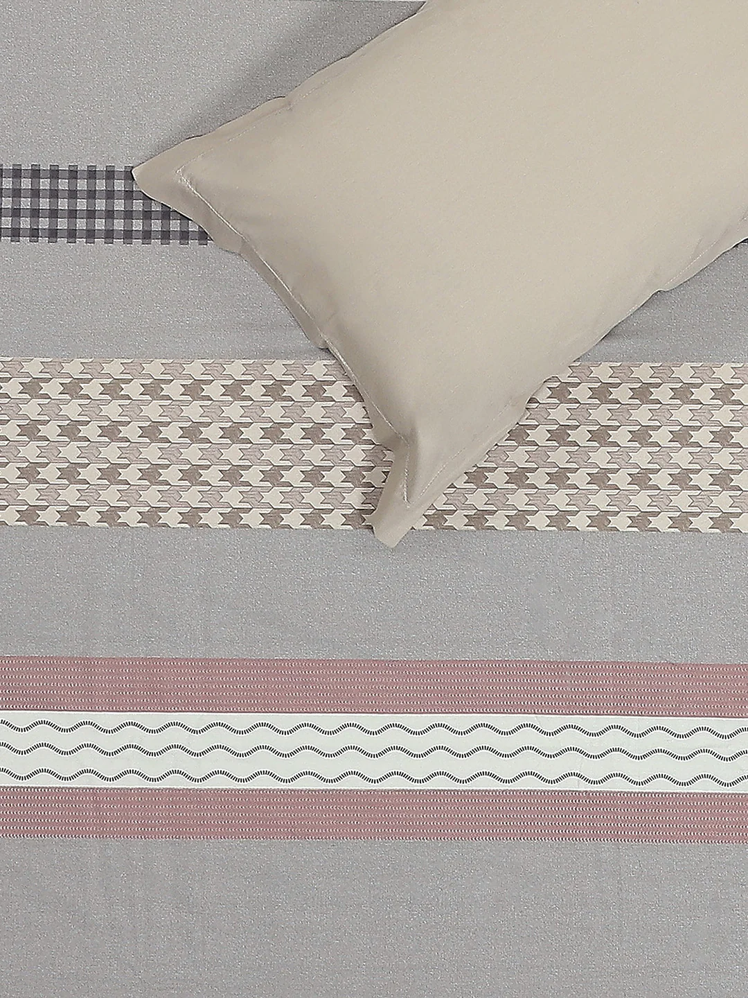 200 TC Cotton Double Bed 1 Bedsheet with 2 Pillow Covers (Ramona) - Image 5