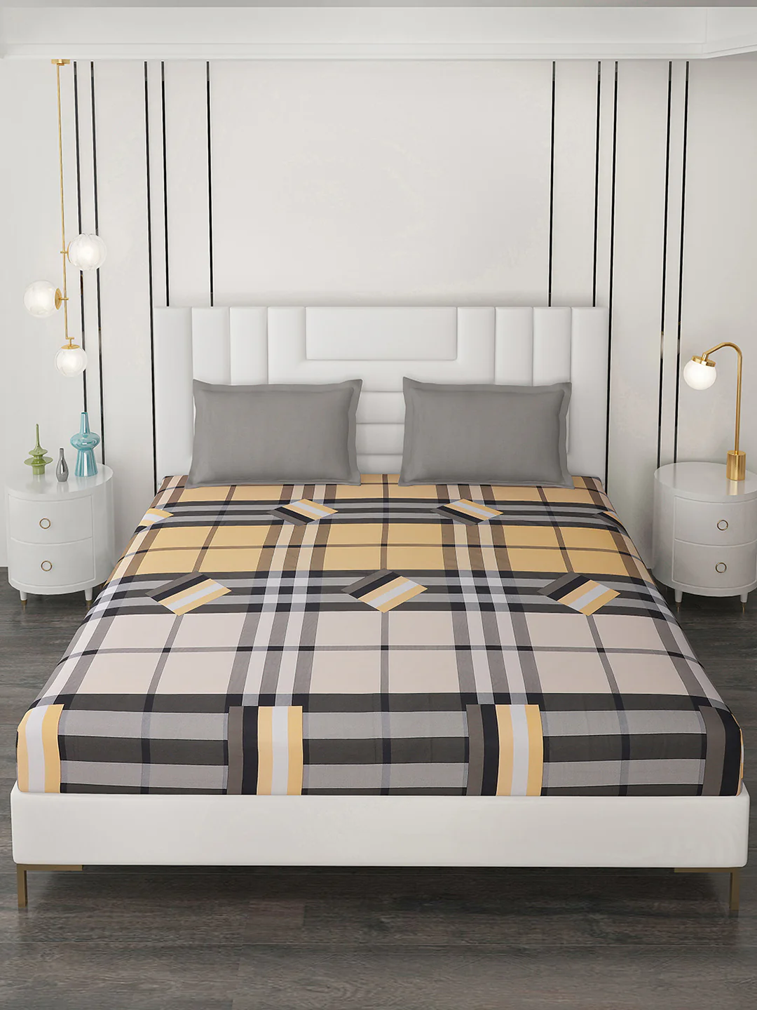 200 TC Cotton Double Bedsheet with 2 Pillow Covers - Image 3