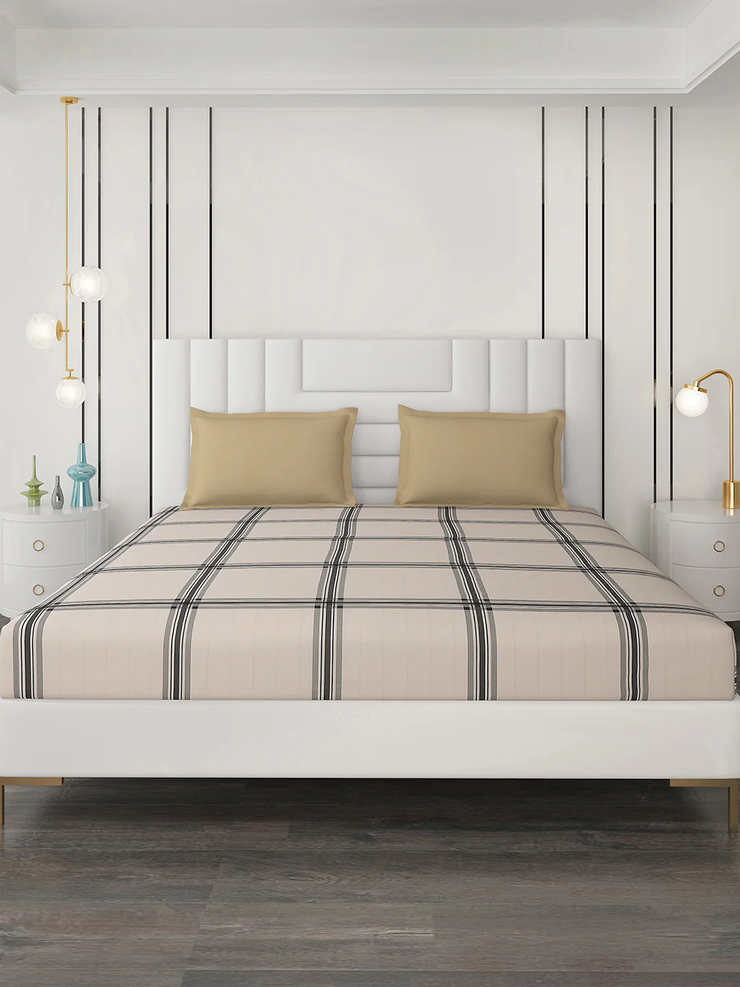 200 TC Cotton Double Bedsheet with 2 Pillow Covers - Image 3