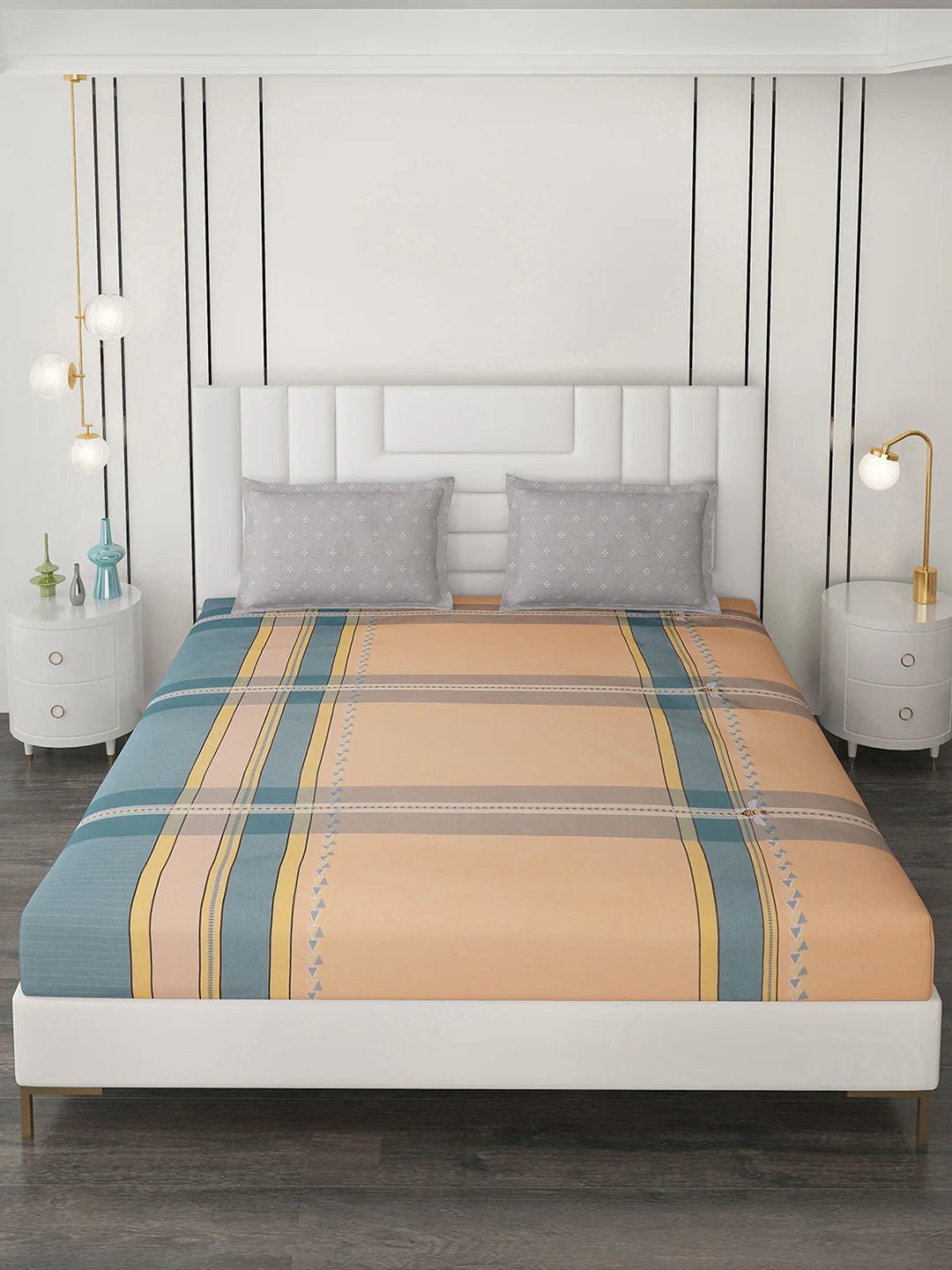 200 TC Cotton Double Bedsheet with 2 Pillow Covers - Image 3