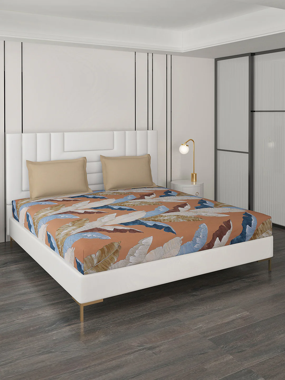 200 TC Cotton Double Bedsheet with 2 Pillow Covers - Image 2