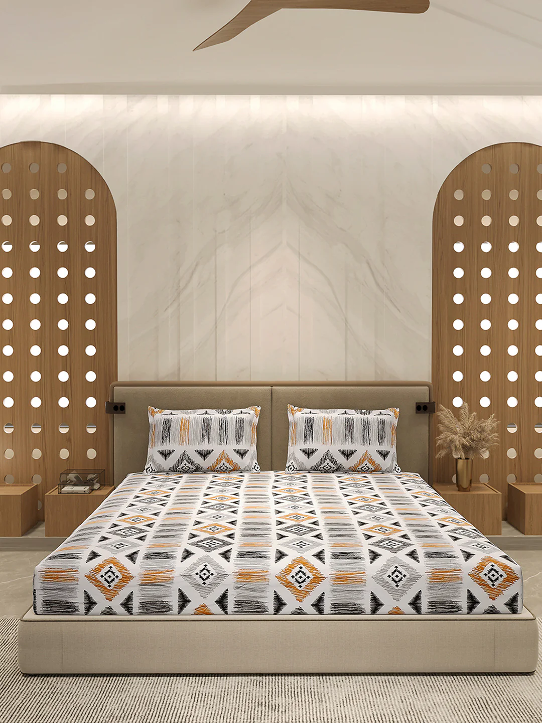 210 TC 100% Bamboo King 1 Bedsheet with 2 Pillow Cover (Eco-Ease) - Image 3