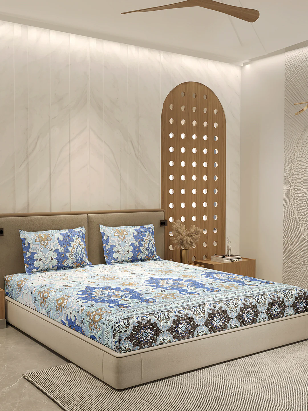 210 TC 100% Bamboo King 1 Bedsheet with 2 Pillow Cover (Eco-Ease) - Image 4