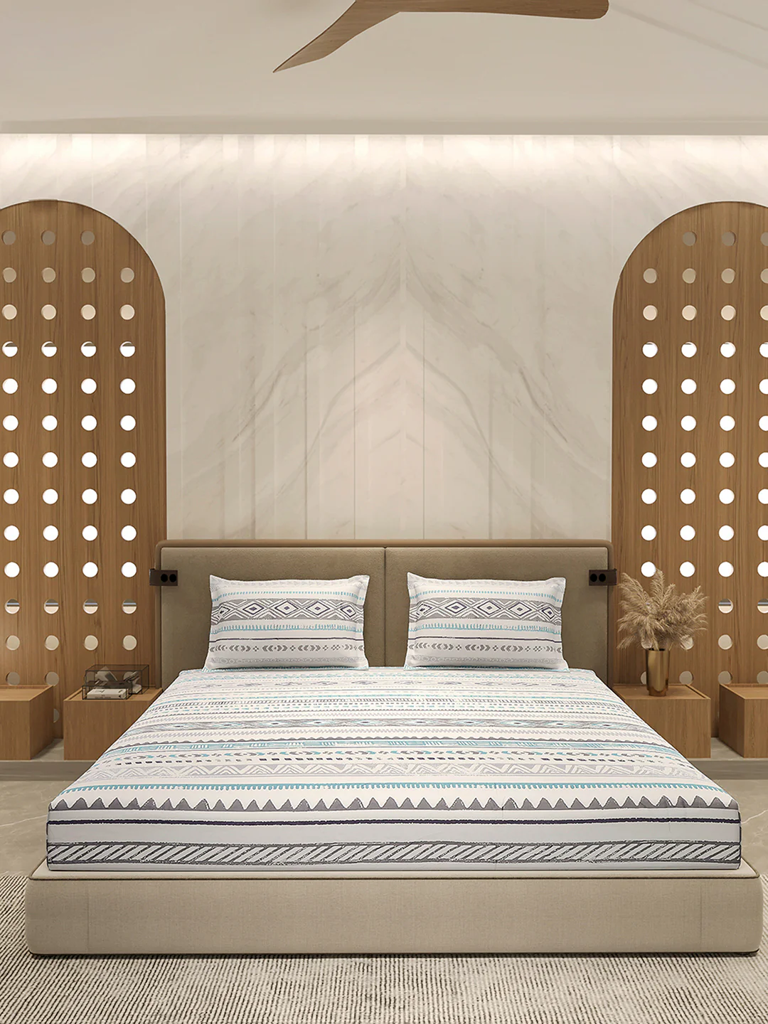 210 TC 100% Bamboo King 1 Bedsheet with 2 Pillow Cover (Eco-Ease) - Image 3