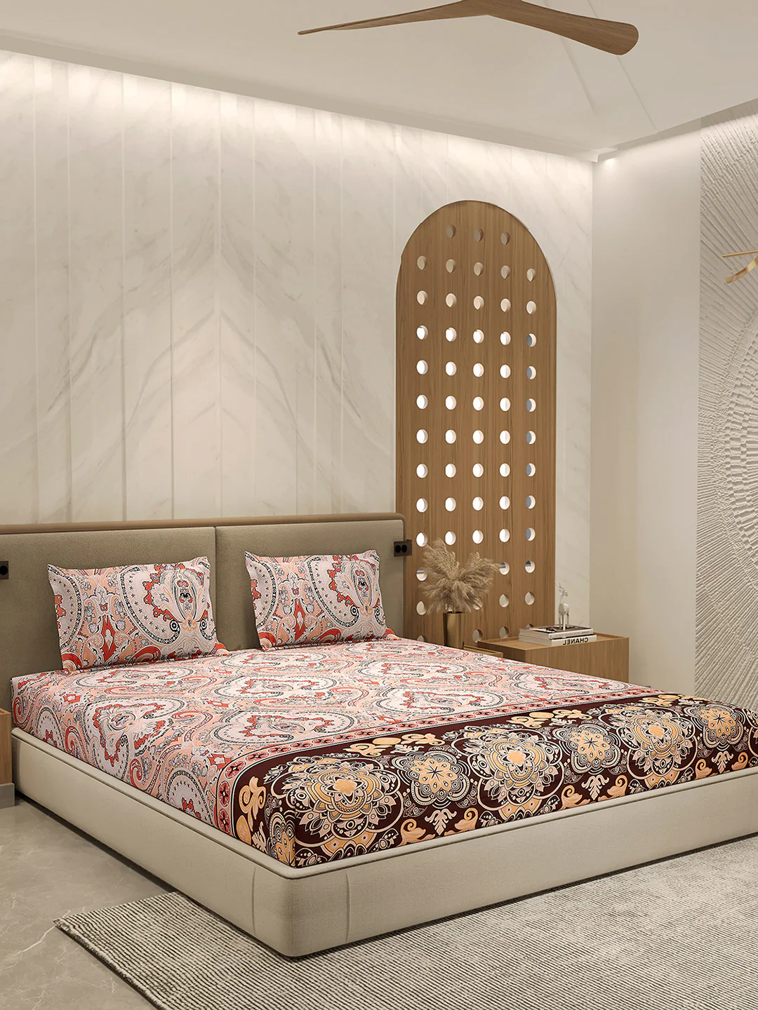 210 TC 100% Bamboo King 1 Bedsheet with 2 Pillow Cover (Eco-Ease) - Image 4