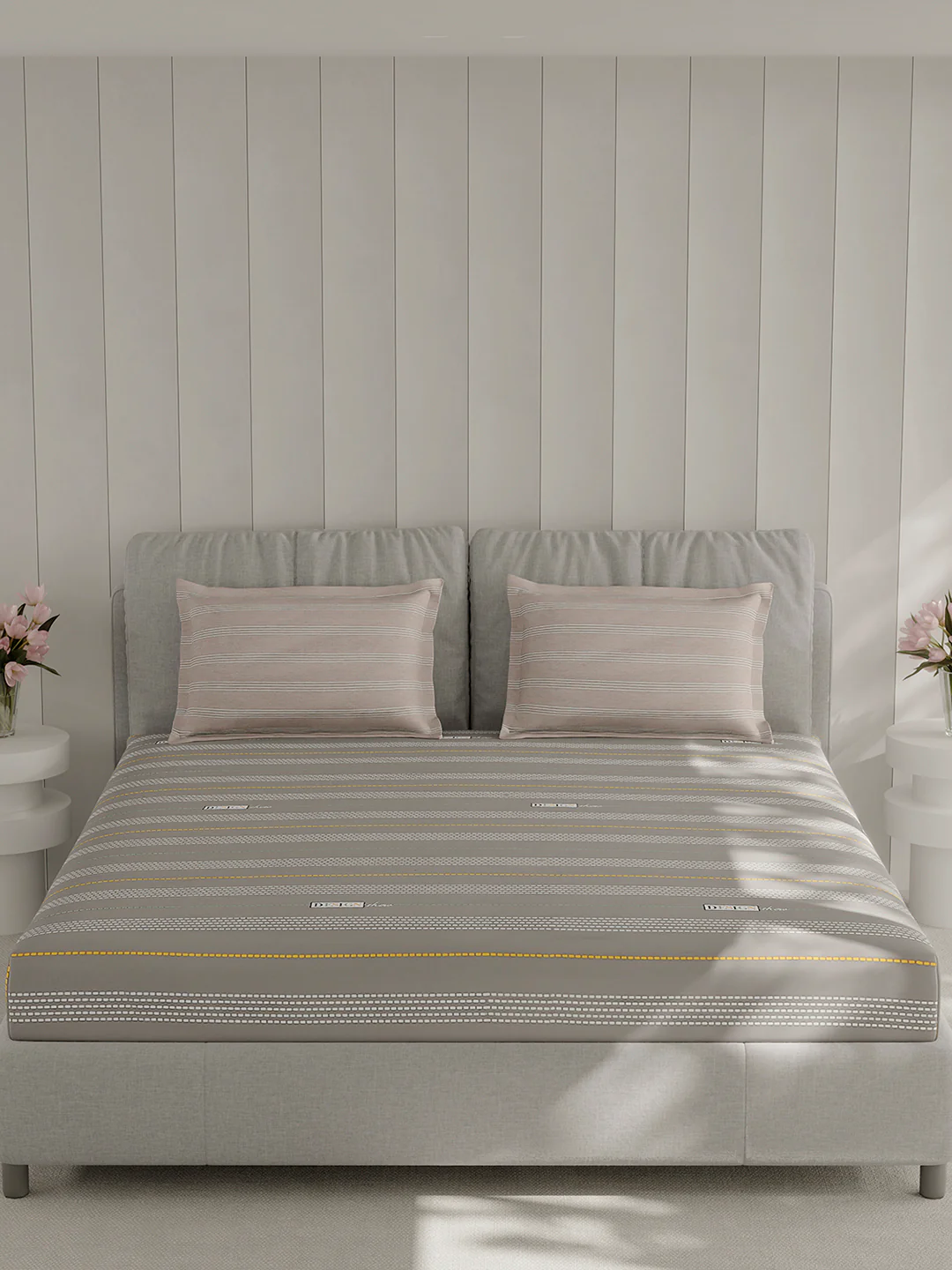 210 TC Cotton Double Bed 1 Bedsheet with 2 Pillow Covers (Ramona) - Image 3