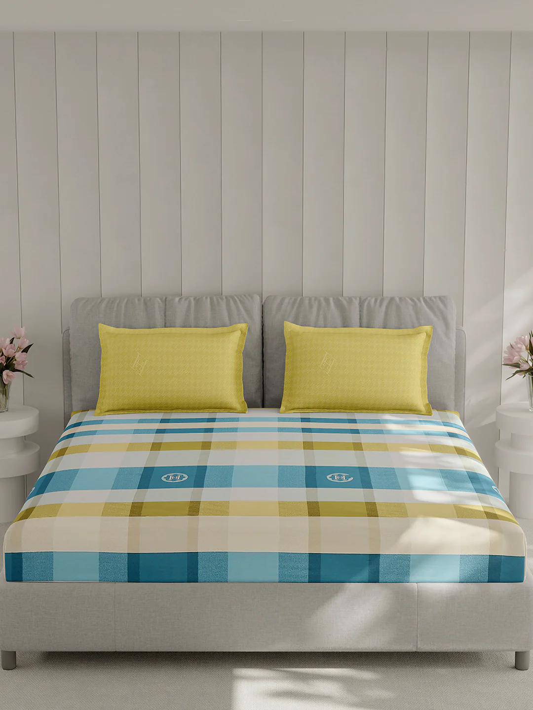 210 TC Cotton Double Bed 1 Bedsheet with 2 Pillow Covers (Ramona) - Image 3